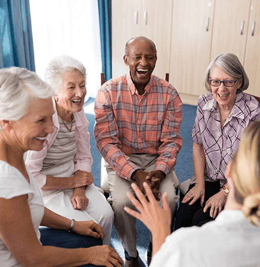 Group of elderly people smiling