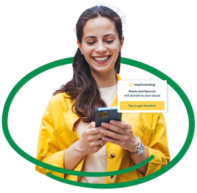 Image of a person using Easyfundraising app